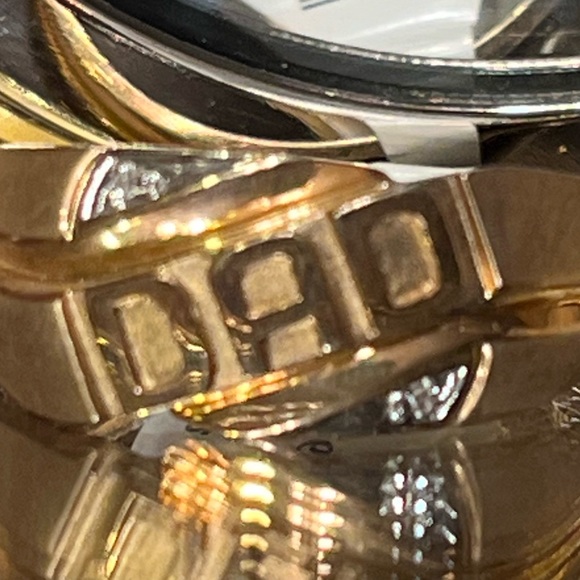 Dad Ring 10 karat yellow gold 10k .02 diamond - Picture 3 of 5